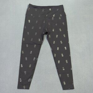 Beyond Yoga Pants Women's XL Black Pineapple High Waisted Midi Legging